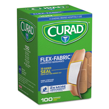 Curad&#174; Flex Fabric Bandages, Assorted Sizes, 100/BX