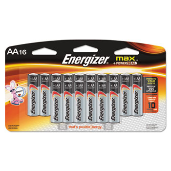 Energizer MAX Alkaline Batteries, AA, 16/PK