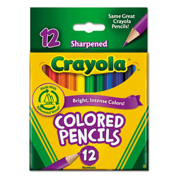 Crayola&#174; Colored Pencils, Short, 12/ST