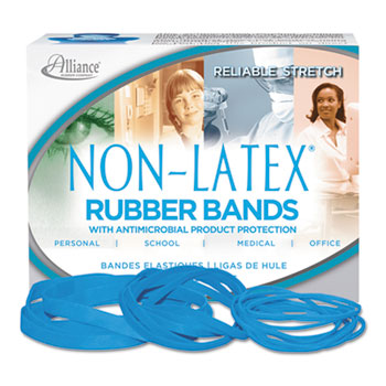 Alliance Rubber Company Antimicrobial Non-Latex Rubber Bands, Sz. 117B, 7 x 1/8, .25lb Box