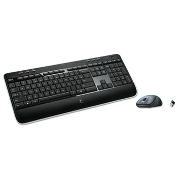 Logitech MK520 Wireless Desktop Set, Keyboard/Mouse, USB, Black