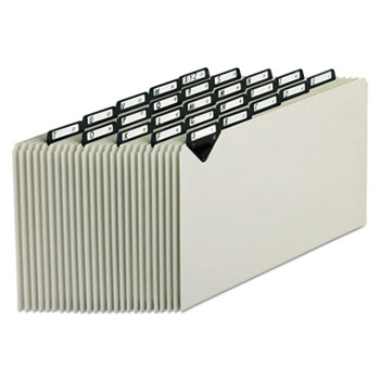 Pendaflex Steel Top Tab Recycled Guides, Alpha, 1/5 Tab, Pressboard, Legal, 25/Set