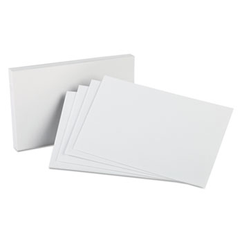 Oxford™ Unruled Index Cards, 5 x 8, White, 100/Pack