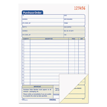 TOPS™ Purchase Order Book, 5-9/16 x 7-15/16, 2-Part Carbonless, 50 Sets/Book