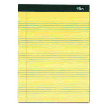 TOPS™ Double Docket Ruled Pads, 8 1/2 x 11 3/4, Canary, 100 Sheets, 6 Pads/Pack