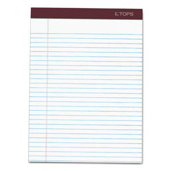 TOPS™ Docket Ruled Perforated Pads, Legal/Wide, Letter, White, 50 Sheets, Dozen