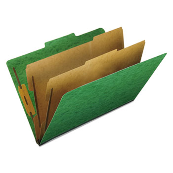Pendaflex Six-Section Colored Classification Folders, Legal, Green, 10/Box