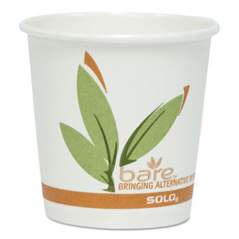 SOLO&#174; Cup Company Bare Eco-Forward PCF Hot Drink Cups, Paper, 10 oz, 1,000/Carton