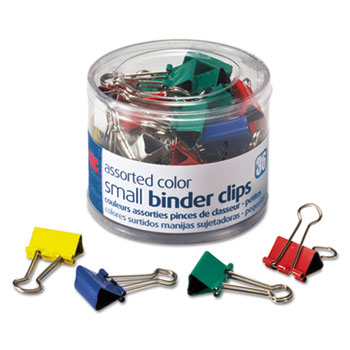 Officemate Binder Clips, Metal, 3/4&quot;, Assorted Colors, 36/Pack