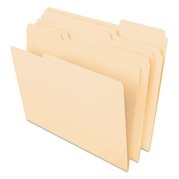 Pendaflex&#174; CutLess File Folders, 1/3 Cut Top Tab, Letter, Manila, 100/Box