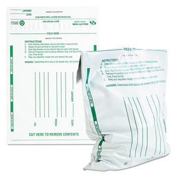 Quality Park™ Poly Night Deposit Bags w/Tear-Off Receipt, 8.5 x 10-1/2, Opaque, 100 Bags/Pack