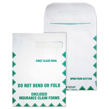Quality Park™ Redi-Seal Insurance Envelope, First Class, Side Seam, 9 x 12 1/2, White, 100/Box