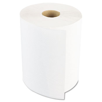Boardwalk Hardwound Paper Towels, 8&quot; x 800&#39;, 1-Ply Bleached White, 6 Rolls/CT