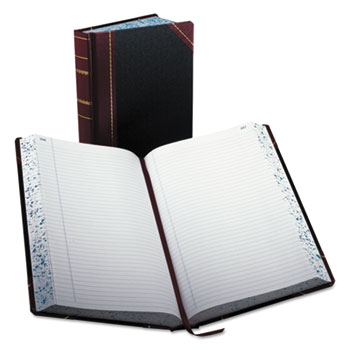 Boorum &amp; Pease Record/Account Book, Record Rule, Black/Red, 500 Pages, 14 1/8 x 8 5/8