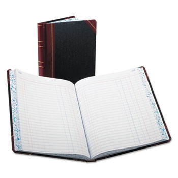 Boorum &amp; Pease Record/Account Book, Journal Rule, Black/Red, 300 Pages, 9 5/8 x 7 5/8