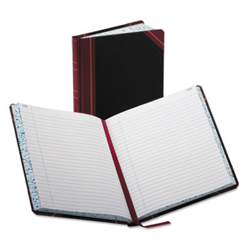 Boorum &amp; Pease&#174; Record/Account Book, Record Rule, Black/Red, 300 Pages, 9 5/8 x 7 5/8