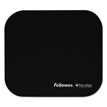 Fellowes&#174; Mouse Pad w/Microban, Nonskid Base, 9 x 8, Black