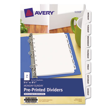 Avery Preprinted Tab Dividers, 7-Tab, 8 1/2 x 5 1/2