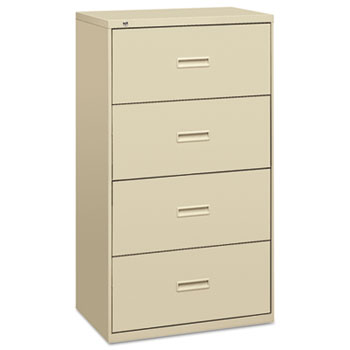 HON&#174; 400 Series Four-Drawer Lateral File, 36w x 19-1/4d x 53-1/4h, Putty