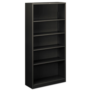 HON&#174; Metal Bookcase, Five-Shelf, 34-1/2w x 12-5/8d x 71h, Charcoal