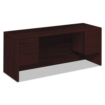 HON&#174; 10500 Series Kneespace Credenza With 3/4-Height Pedestals, 72w x 24d, Mahogany