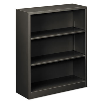 HON&#174; Metal Bookcase, Three-Shelf, 34-1/2w x 12-5/8d x 41h, Charcoal