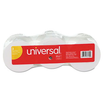 Universal Impact and Inkjet Print Bond Paper Rolls, 0.5&quot; Core, 2.25&quot; x 150 ft, White, 3/Pack