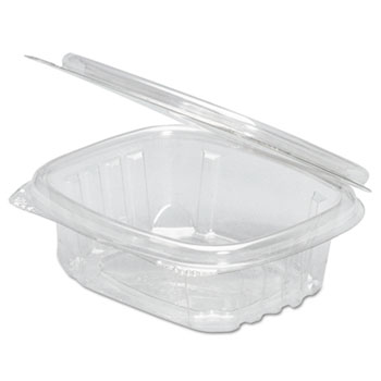 Genpak&#174; Clear Hinged Deli Container, APET, 64 oz, 8 1/2 x 3 1/4 x 8, Clear, 200/Carton