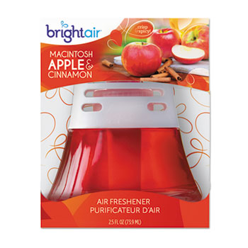 BRIGHT Air Scented Oil Air Freshener, Macintosh Apple &amp; Cinnamon, Red, 2.5oz