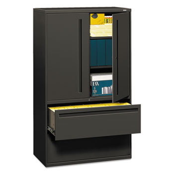 HON 700 Series Lateral File w/Storage Cabinet, 42w x 19-1/4d, Charcoal