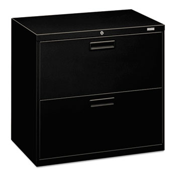 HON 500 Series Two-Drawer Lateral File, 30w x 19-1/4d x 28-3/8h, Black