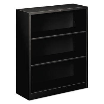 HON&#174; Metal Bookcase, Three-Shelf, 34-1/2w x 12-5/8d x 41h, Black