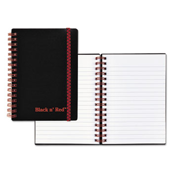 Black n&#39; Red Twin Wire Poly Cover Notebook, Legal Ruled, 4 1/8 x 5 7/8, White, 70 Sheets