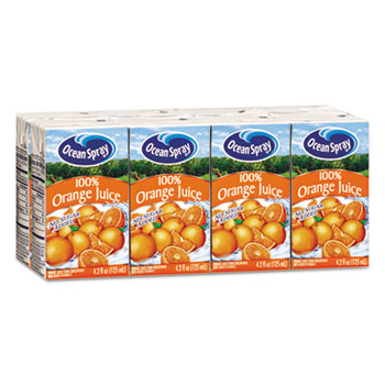 Ocean Spray&#174; Aseptic Juice Boxes, 100% Orange, 4.2oz, 40/Carton