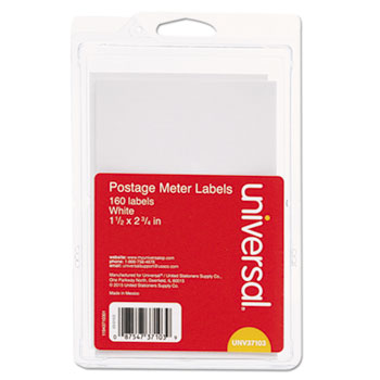 Universal Self-Adhesive Postage Meter Labels, 2.75 x 1.5 - 5.5 x 1.5, White, 4/Sheet, 40 Sheets/Pack