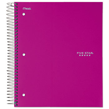 Five Star&#174; Wirebound Notebook, College Rule, 8 1/2 x 11, White Paper, 5 Subject, 200 Sheets, Assorted