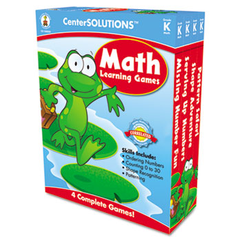 Carson-Dellosa Publishing Math Learning Games, Four Game Boards, 2-4 Players, Grade K