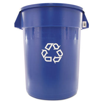 Rubbermaid&#174; Commercial Brute Recycling Container, Round, 32 gal, Blue