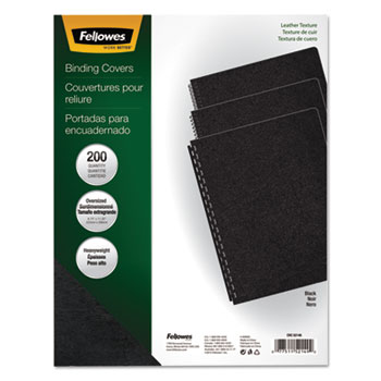 Fellowes&#174; Executive Presentation Binding System Covers, 11-1/4 x 8-3/4, Black, 200/Pack