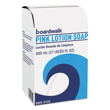 Boardwalk Mild Cleansing Pink Lotion Soap, Floral-Lavender Scent, Liquid, 800 mL Box