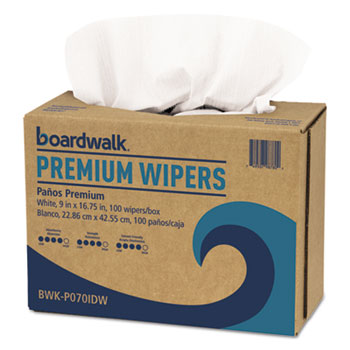 Boardwalk Hydrospun Wipers, White, 9 x 16 3/4, 10 Pack Dispensers of 100, 1000/Carton