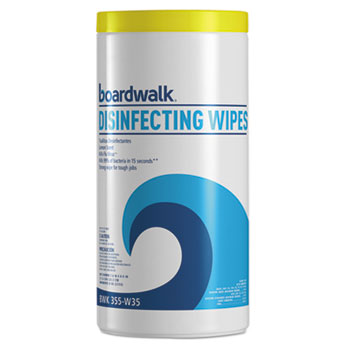 Boardwalk Disinfecting Wipes, 8 x 7, Lemon Scent, 35/Canister, 12 Canisters/CT