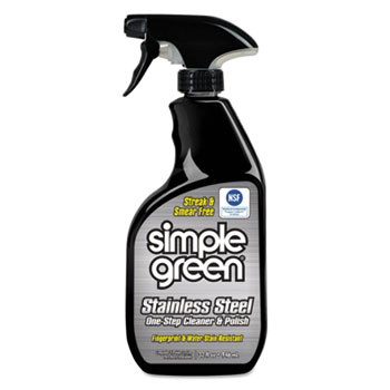 Simple Green Stainless Steel One-Step Cleaner &amp; Polish, 32oz Spray Bottle, 12/Carton