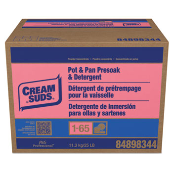 Cream Suds&#174; Manual Pot &amp; Pan Detergent w/o Phosphate, Baby Powder Scent, Powder, 25 lb. Box