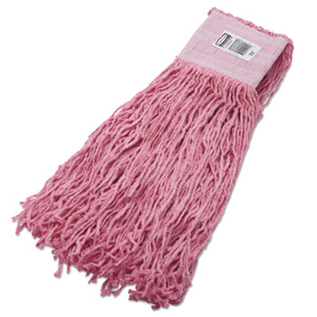 Rubbermaid&#174; Commercial Specialty Synthetic Blend Mop Heads, Cut-End, 24oz, Pink, 6/Carton