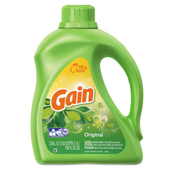 Gain 2X Ultra Concentrated Liquid Laundry Detergent, Original Scent, 100oz, 4/CT