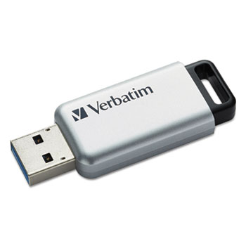 Verbatim&#174; Store &#39;n&#39; Go Secure Pro USB Flash Drive, 32GB, Silver