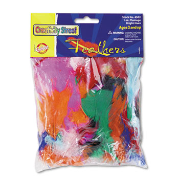 Creativity Street Bright Hues Feather Assortment, Bright Colors, 1 oz Pack