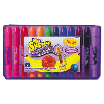 Mr. Sketch&#174; Scented Crayons, Gel, Assorted, 12/Pack