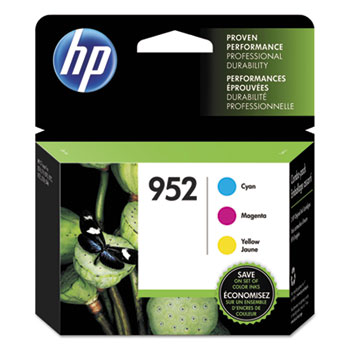 HP 952 Ink Cartridges - Cyan, Magenta, Yellow, 3 Cartridges (N9K27AN)
